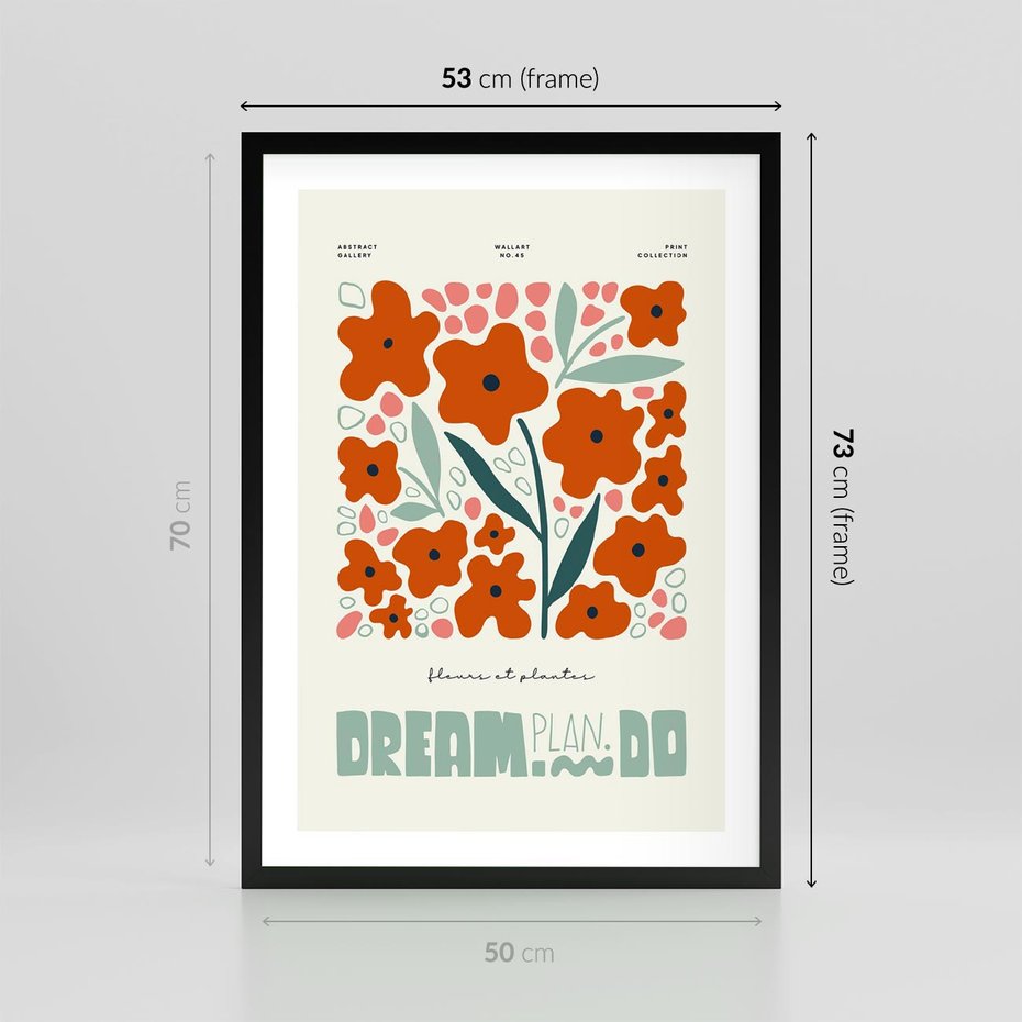 Plakat w ramie 50x70 - Abstrakcyjne Spektrum - kwiaty, abstrakcja - rama czarna