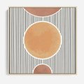 Obraz w ramie 80x80 - Taniec Linii - abstrakcyjna nowoczesna sztuka, koła okręgi - rama drewno