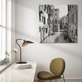 Obraz na płótnie 50x50 - Weneckie Kanały - czarno białe zdjęcie, wenecja