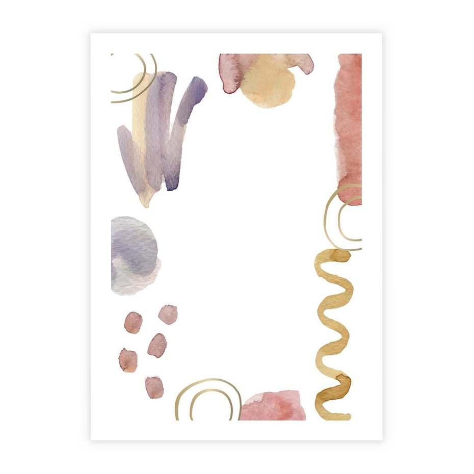 Plakat bez ramy 40x50 - Wibracje Pastelowych Odcieni - abstrakcyjny plakat, akwarelowe plamy