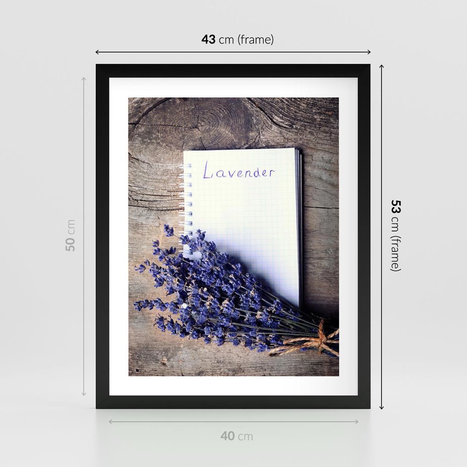 Plakat w ramie 40x50 - Lawendowa Magia - lawenda, fiolet - rama czarna