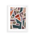 Plakat w ramie 30x40 - Modernistyczna Transcendencja - geometryczne kształty, mozaika - rama biała