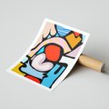 Plakat bez ramy 21x30 - Czarny Komiks - abstrakcyjne formy, komiksowy styl