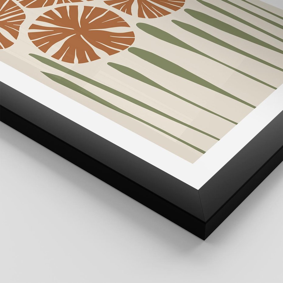 Plakat w ramie 30x40 - Akwarelowe Echa Przyrody - kwiaty, nowoczesny plakat - rama czarna