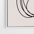 Obraz w ramie 50x70 - Abstrakcyjne Harmonie - abstrakcyjne szkicowane linie, minimalizm - rama biała
