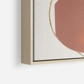 Obraz w ramie 120x80 - Pudrowe Kreacje - abstrakcyjne plamy koła złote linie modern art - rama drewno