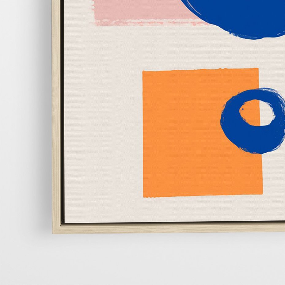 Obraz w ramie 50x70 - Migocące Plamiste Echa - abstrakcja, nowoczesny plakat - rama drewno