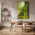 Obraz na płótnie 80x120 - Spokój wśród drzew: las w odcieniach zieleni - las, drzewa