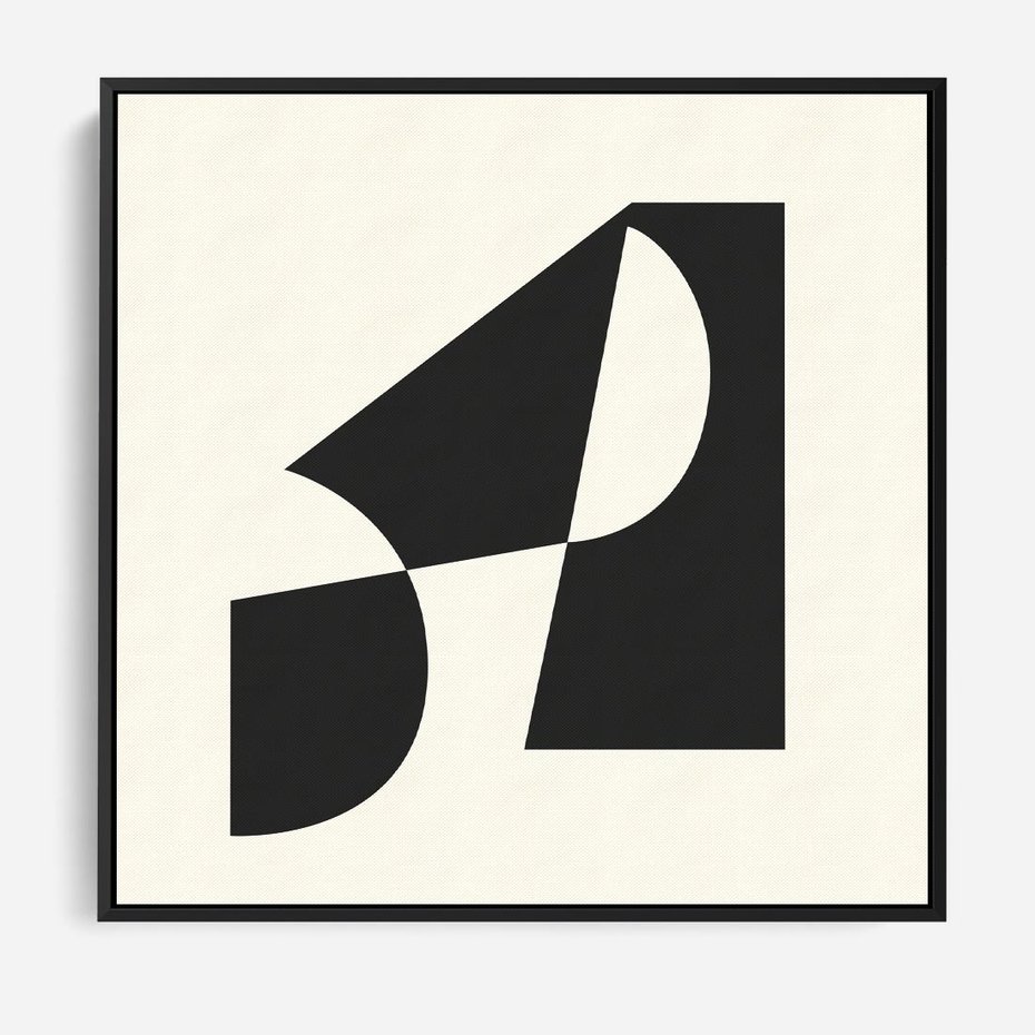 Obraz w ramie 50x50 - Rozświetlony Cień - abstrakcyjna sztuka, geometria - rama czarna