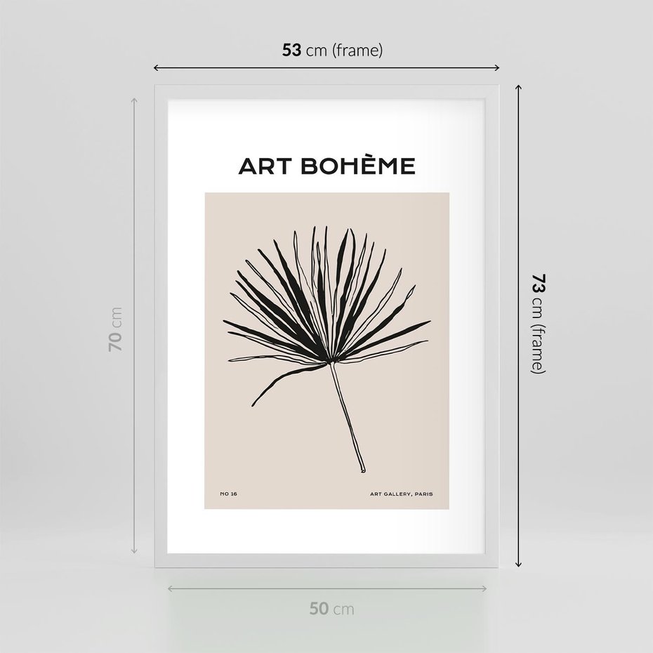 Plakat w ramie 50x70 - Rozkwitające Boho Kształty - boho sztuka, plakat - rama biała