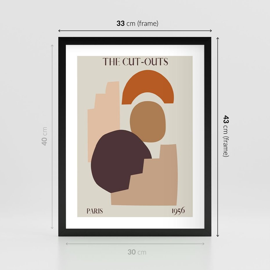 Plakat w ramie 30x40 - Boho Urok: Plakat z Kolorem Ziemi i Typografią - boho grafika, kolory ziemi - rama czarna