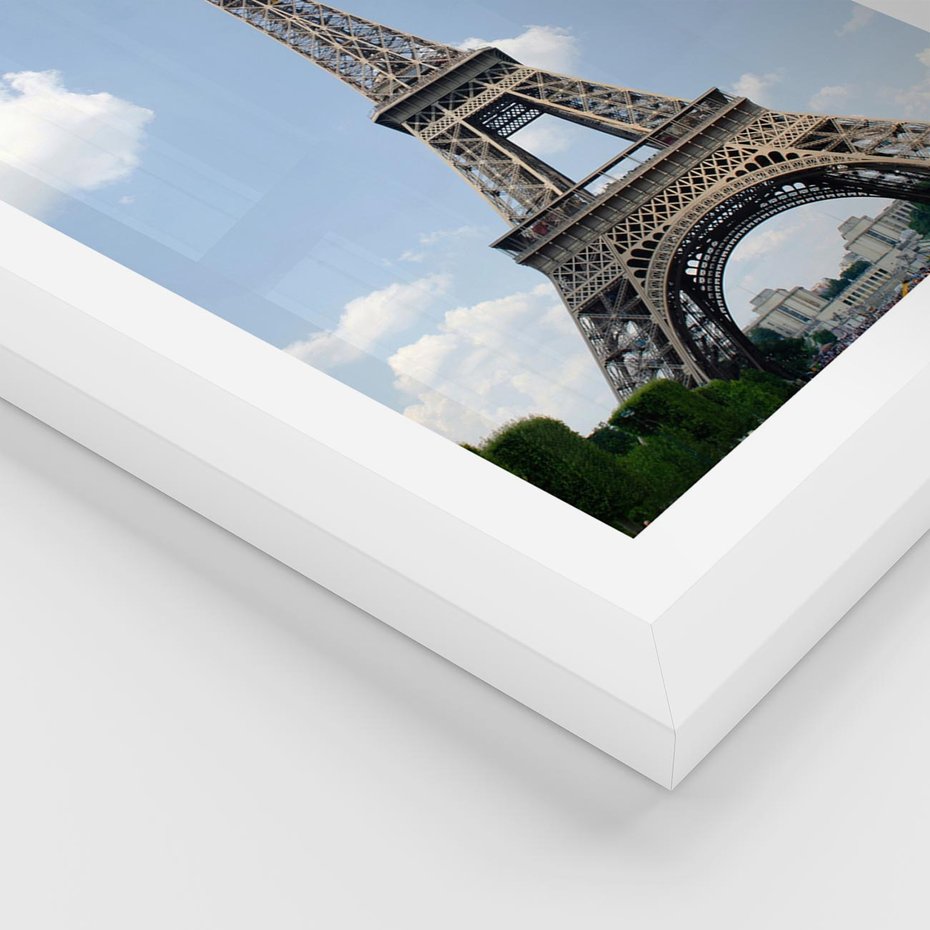 Plakat w ramie 50x70 - Paryż z wieżą Eiffla - Eiffla, Paryż - rama biała
