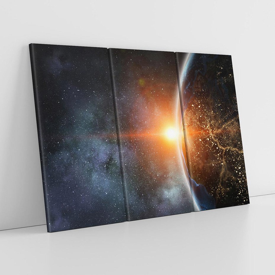 Obraz na płótnie 120x80 - Fascynująca kosmiczna aura - kosmos, ziemia