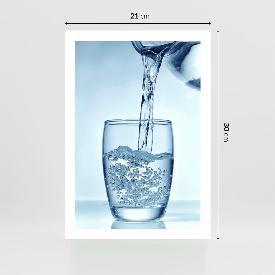 Plakat bez ramy 21x30 - Chłodząca szklanka wody - szklanka, wody