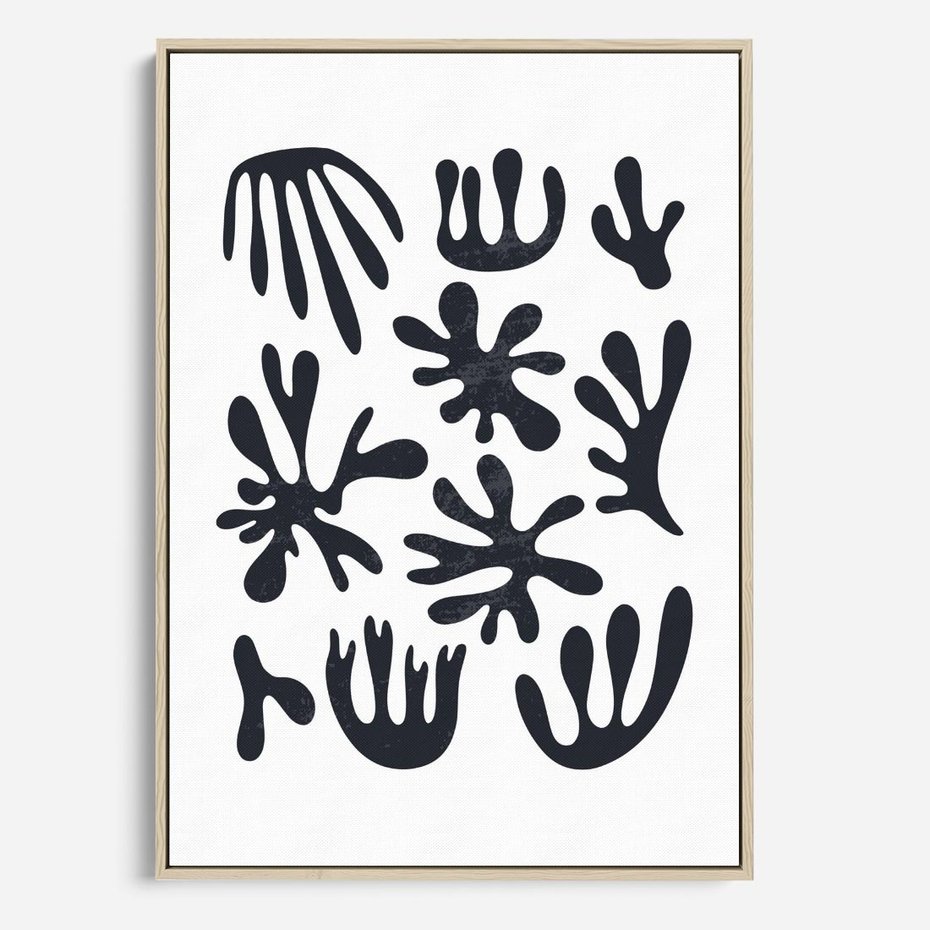 Obraz w ramie 70x100 - Rozmyte Granice Wspomnień - inspiracja mattise, abstrakcja - rama drewno