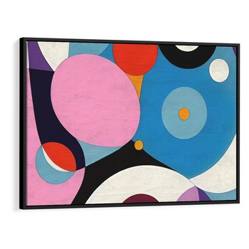 Obraz w ramie 70x50 - Kolorowe Ulotności - abstrakcyjny obraz olejny, żywe kolory - rama czarna