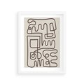 Plakat w ramie 30x40 - Etniczna Abstrakcja - nowoczesna boho grafika, abstrakcja - rama biała