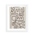 Plakat w ramie 40x50 - Etniczna Abstrakcja - nowoczesna boho grafika, abstrakcja - rama biała