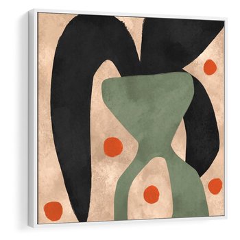 Obraz w ramie 80x80 - Impresje Boho - abstrakcyjny obraz, plakat - rama biała