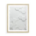 Plakat w ramie 50x70 - Przestrzenne Zabawy - geometryczne, 3D - rama drewno