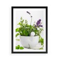 Plakat w ramie 50x70 - Kwiaty i zioła w restauracji - kwiaty, zioła - rama czarna