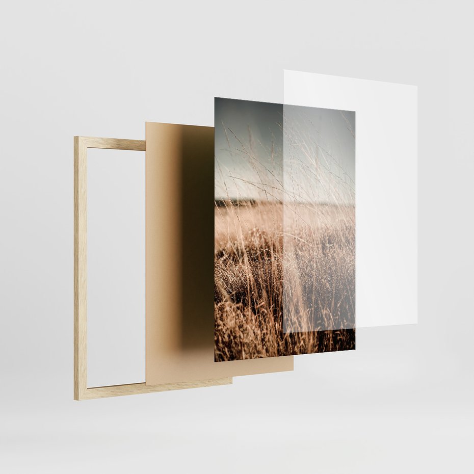 Zestaw obrazy w ramie 40x50 galeria - Harmonia, minimalizm, cytat, typografia - rama drewno