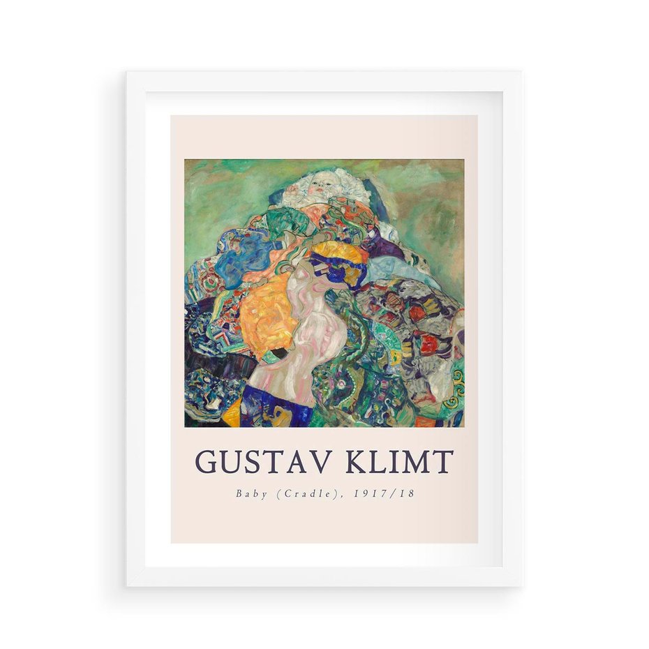 Plakat w ramie 50x70 - Sztuka z Reprodukcją G. Klimta - Gustav Klimt, reprodukcja - rama biała
