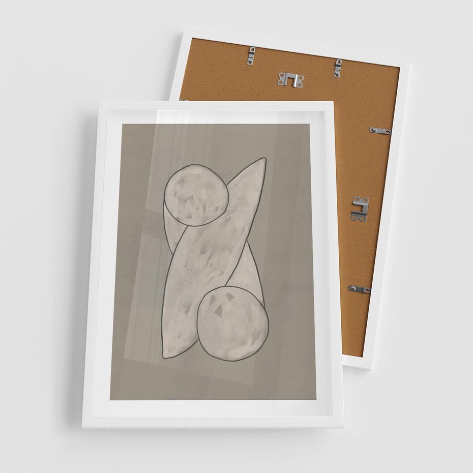 Plakat w ramie 50x70 - Zaklęte Anomalie - nowoczesna geometryczna sztuka, loftowe wnętrze - rama biała