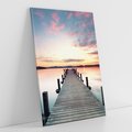 Obraz na płótnie 50x70 - Złote zachody słońca - jezioro, molo