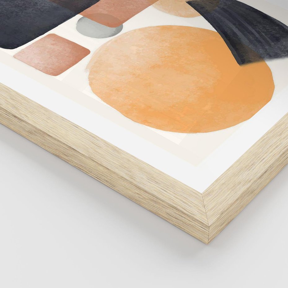 Plakat w ramie 50x70 - Geometria w Abstrakcji - abstrakcja, proste formy - rama drewno