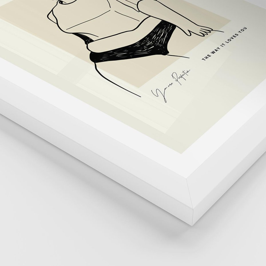 Plakat w ramie 30x40 - Elegancja Kobiecej Formy - nowoczesna sztuka kobieca, plakat - rama biała