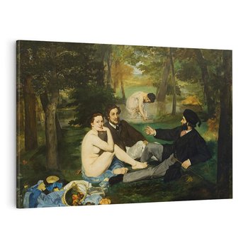 Obraz na płótnie 70x50 - "Śniadanie na trawie" (1863) Edouard Manet - Reprodukcja - reprodukcja, obraz na płótnie
