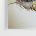 Obraz w ramie 100x70 - Granatowo-Złote Pióra - sztuka, granatowe i złote pióra - rama biała