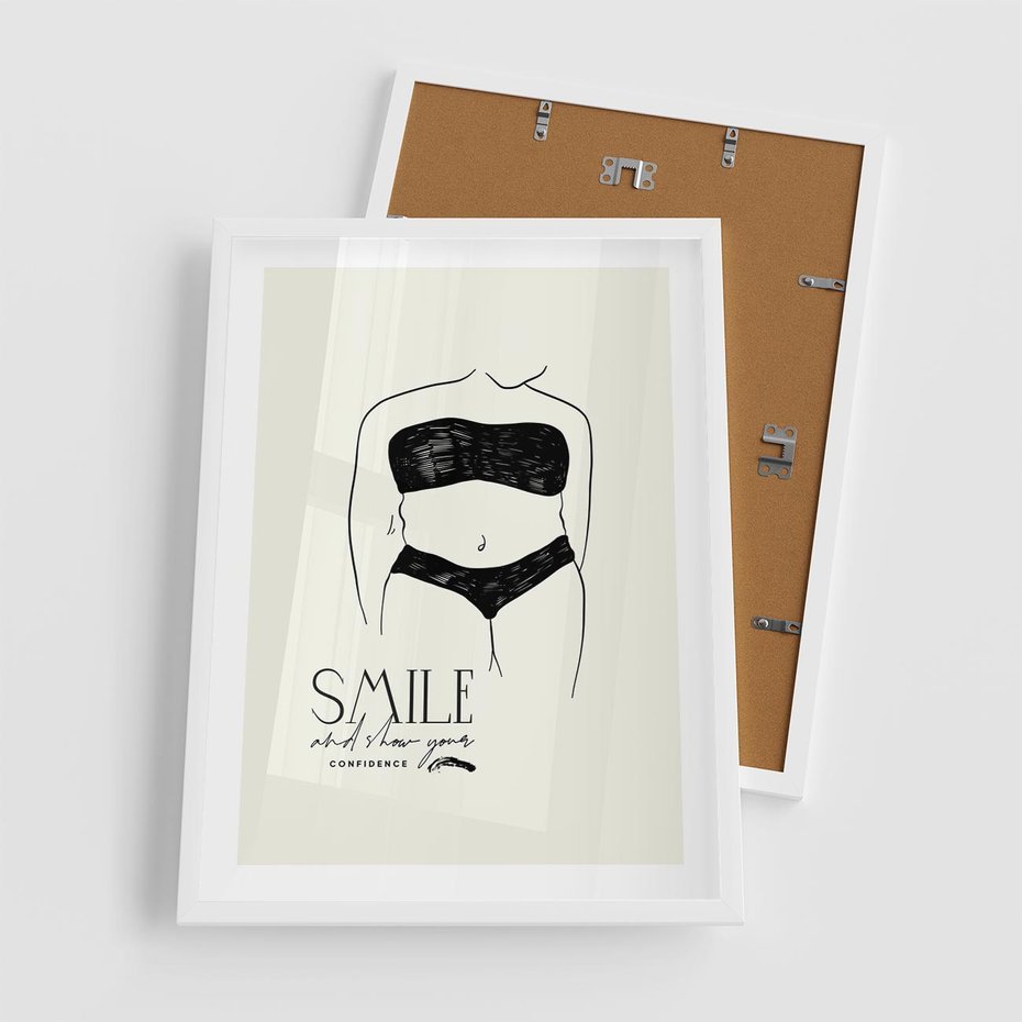 Plakat w ramie 50x70 - Opowieść Splątanych Energii - siła kobiecości, rysunek - rama biała