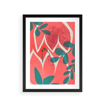 Plakat w ramie 30x40 - Migotliwe Kształty Plam - nowoczesny plakat, abstrakcyjne kwiaty - rama czarna