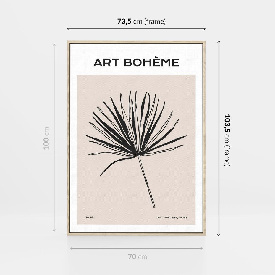 Obraz w ramie 70x100 - Rozkwitające Boho Kształty - boho sztuka, plakat - rama drewno