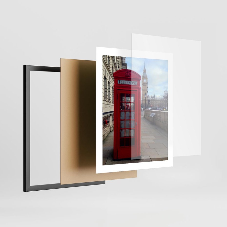 Plakat w ramie 40x50 - Londyńska budka telefoniczna - budka, telefoniczna - rama czarna