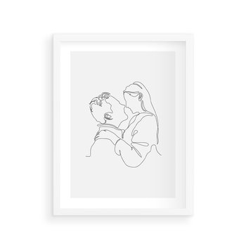 Plakat w ramie 50x70 - Bezgraniczne Tańce - para zakochanych, kobieta i mężczyzna - rama biała