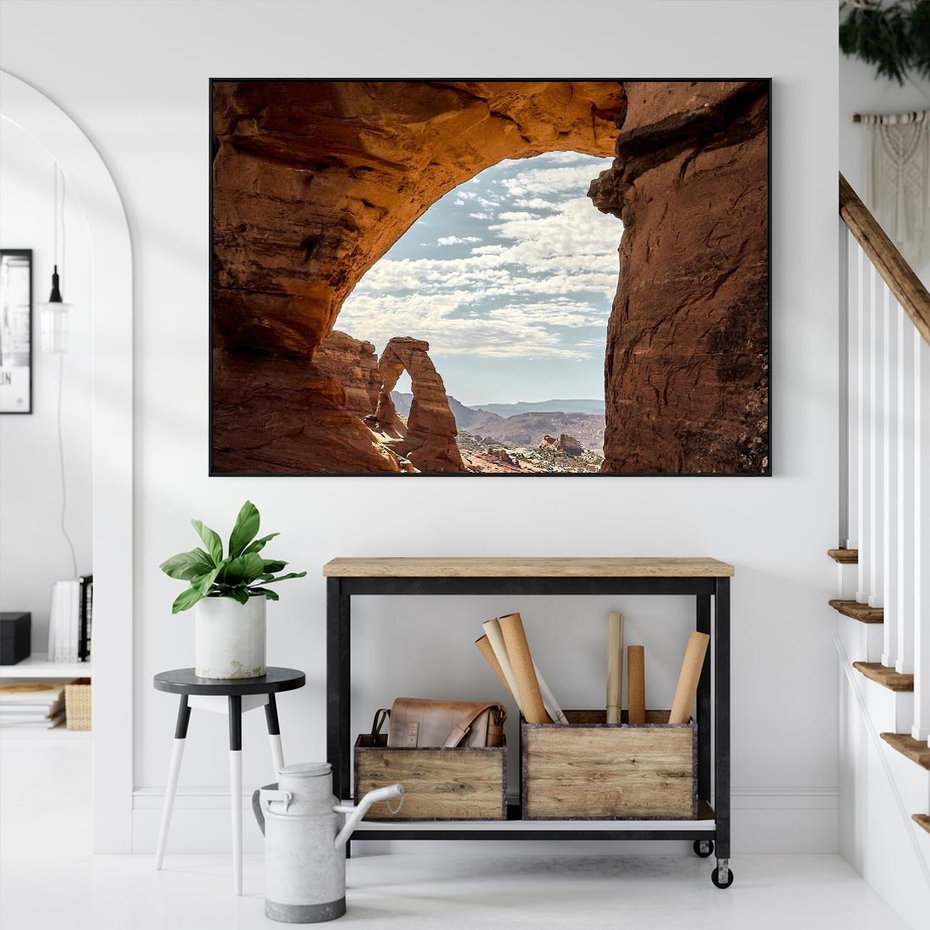 Obraz w ramie 100x70 - Magia pustynnego kanionu - pustynia, kanion - rama czarna