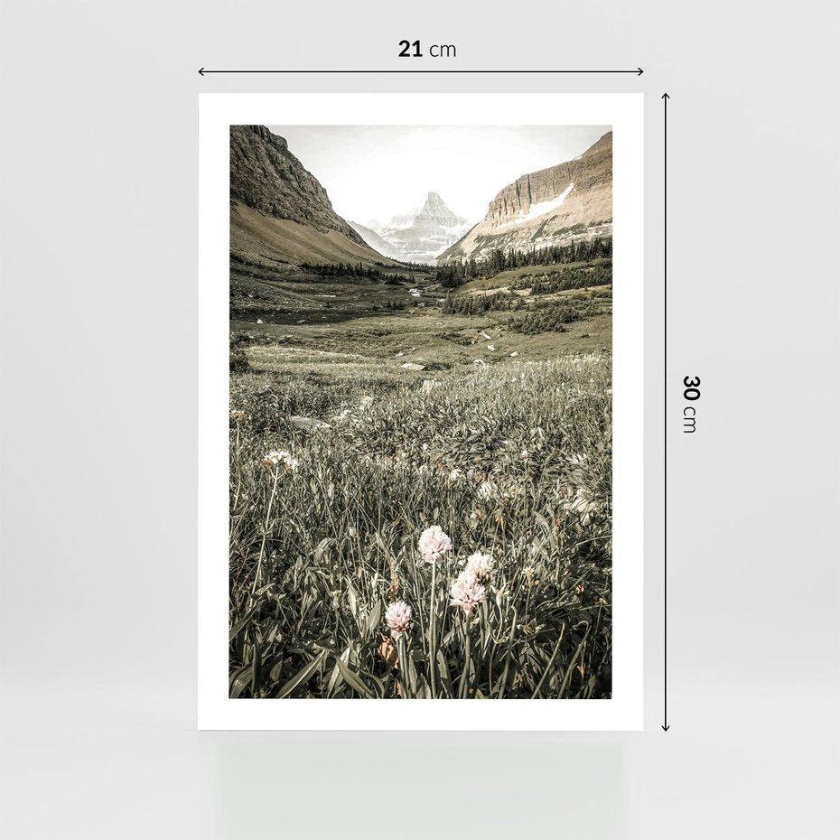 Plakat bez ramy 21x30 - Nostalgiczne Góry - górski krajobraz, łaka w górach