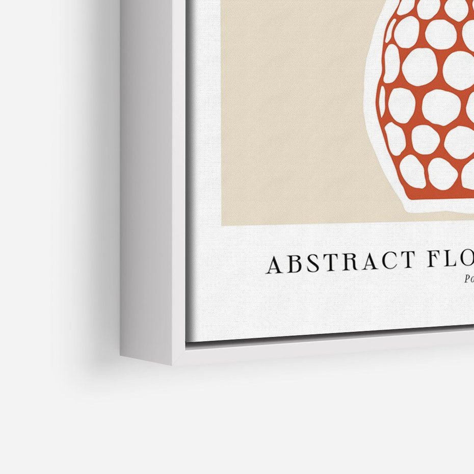 Obraz w ramie 50x70 - Kwiatowa Kreatywność - tropikalny liść w wazonie, typografia - rama biała