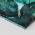 Obraz na płótnie 90x30 - Zieleń Tropików - tropikalne zielone liście palmy, monstera