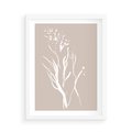 Plakat w ramie 50x70 - Impresje Pastelowych Nastrojów - minimalistyczny delikatny obraz, beżowe odcienie - rama biała