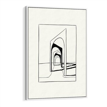 Obraz w ramie 50x70 - Poezja światła i cienia - nowoczesna sztuka, minimalistyczny styl - rama biała