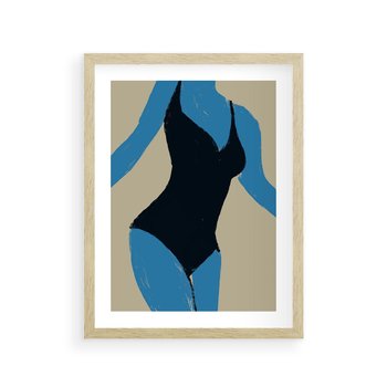 Plakat w ramie 30x40 - Zaklęta Kompozycja - abstrakcyjny plakat, nowoczesna sztuka - rama drewno