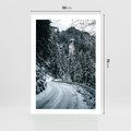 Plakat bez ramy 50x70 - Zimowa Przygoda - zima w górach, droga