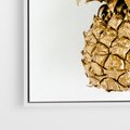 Obraz w ramie 50x50 - Ekskluzywny Akcent - złoty, ananas - rama biała