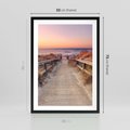 Plakat w ramie 50x70 - Spacer Wśród Przyboju - dróżka, morze - rama czarna