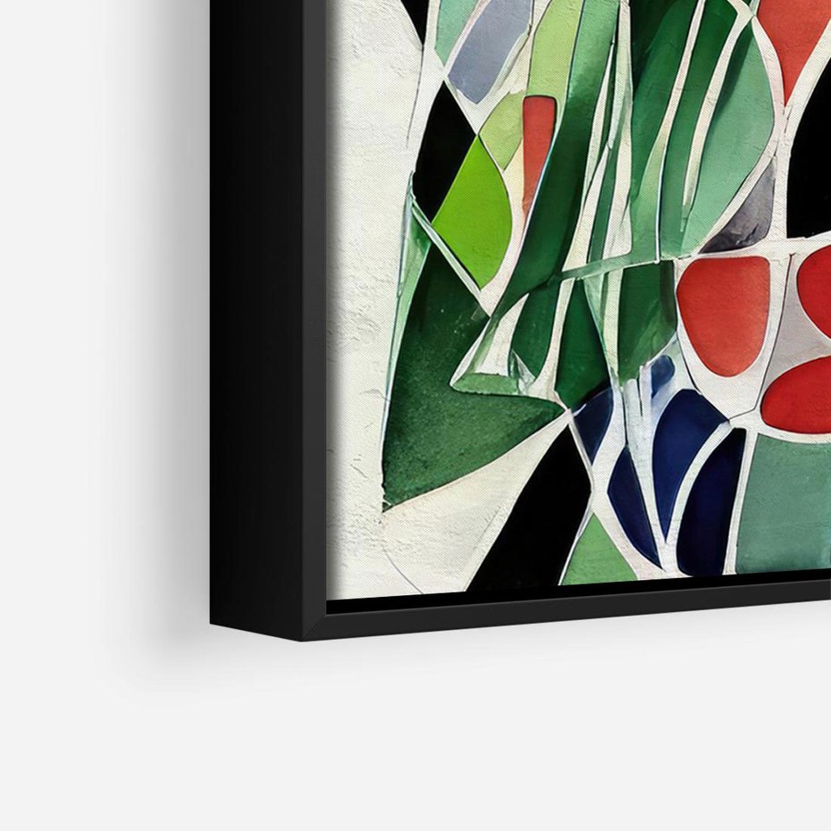 Obraz w ramie 100x70 - Taniec Plam i Kształtów - abstrakcyjny akwarelowy obraz, plamy - rama czarna