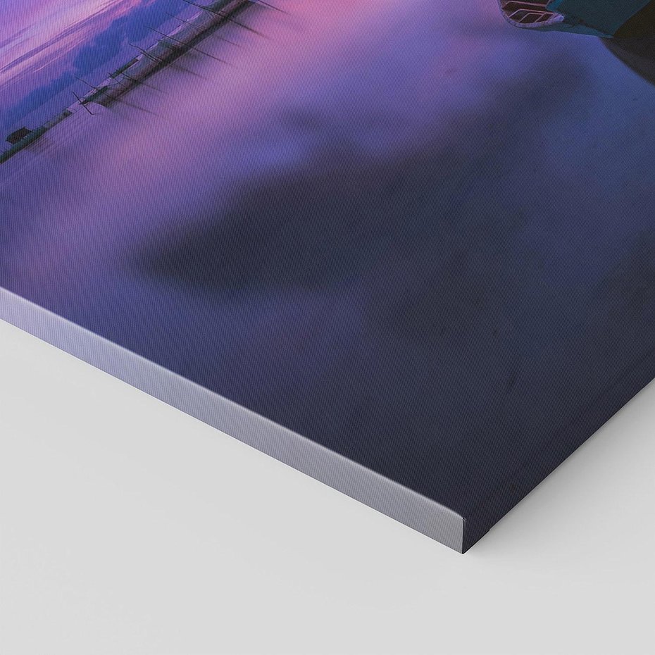 Obraz na płótnie 120x60 - Łódka i zachód słońca nad morzem - łódka, morze